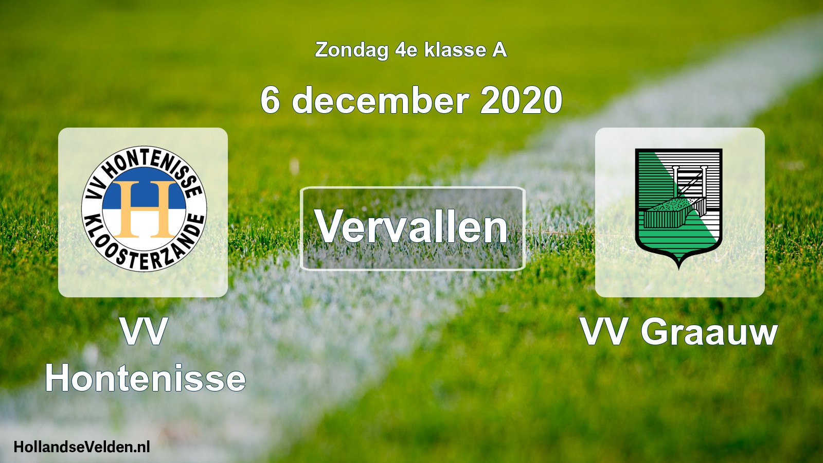 Scheduled Match: VV Hontenisse - VV Graauw (6 December 2020)