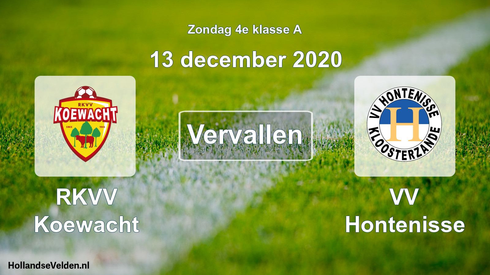 Scheduled Match: RKVV Koewacht - VV Hontenisse (13 December 2020)