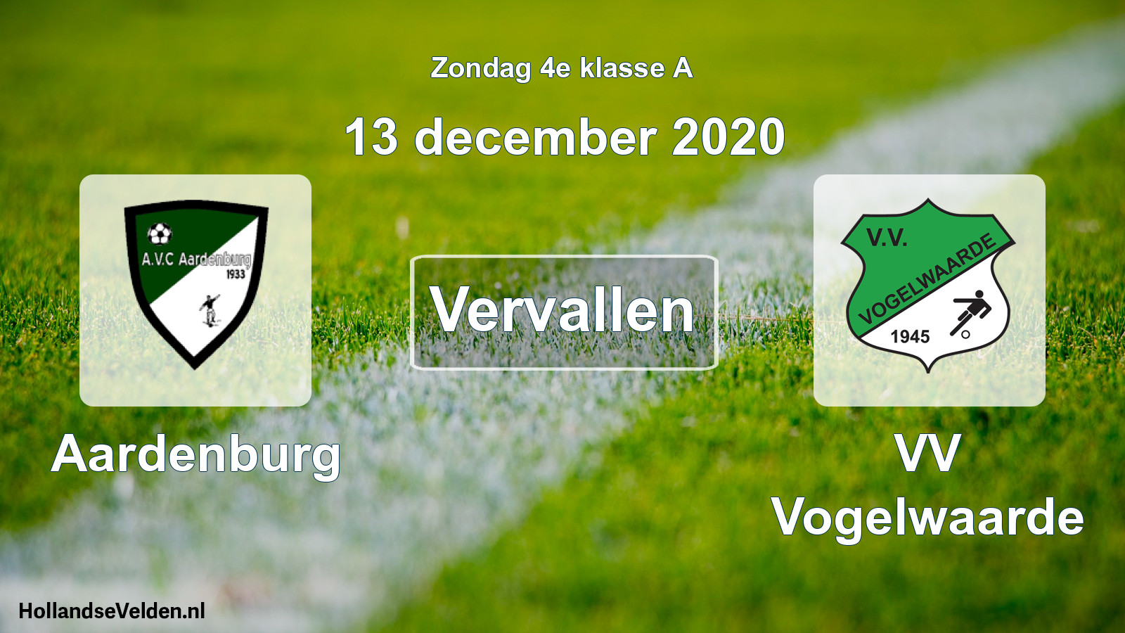 Scheduled Match: Aardenburg - VV Vogelwaarde (13 December 2020)