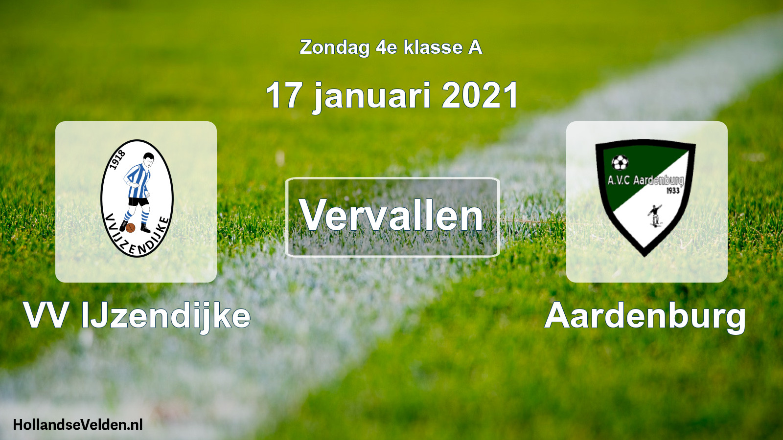 Scheduled Match: VV IJzendijke - Aardenburg (17 January 2021)