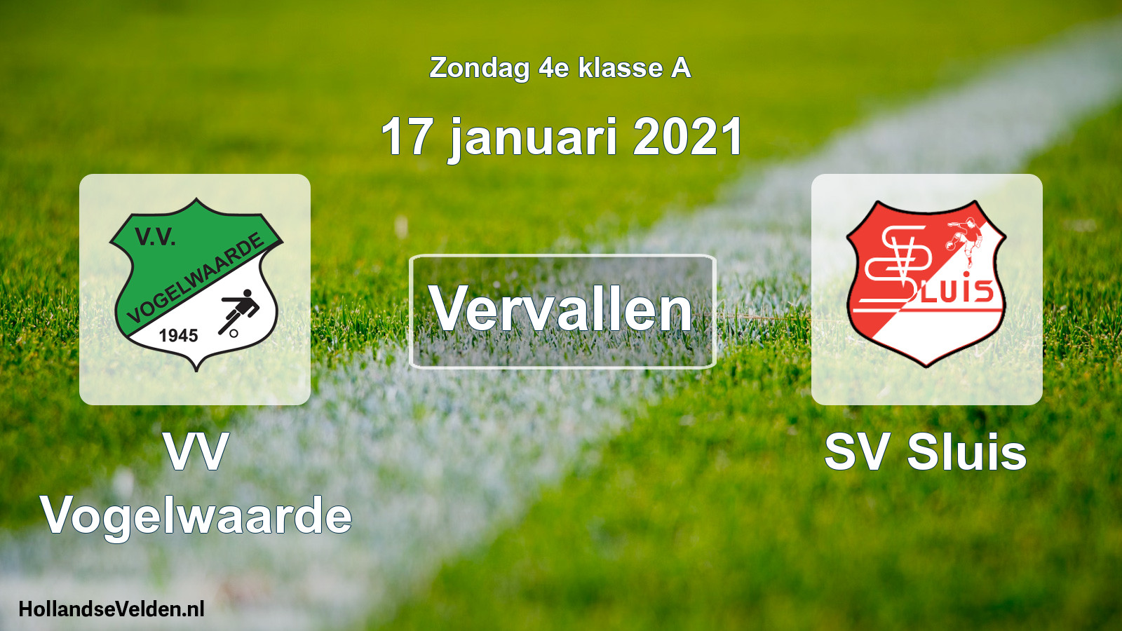 Scheduled Match: VV Vogelwaarde - SV Sluis (17 January 2021)