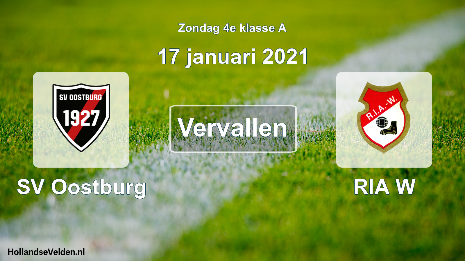 Scheduled Match: SV Oostburg - RIA W (17 January 2021)