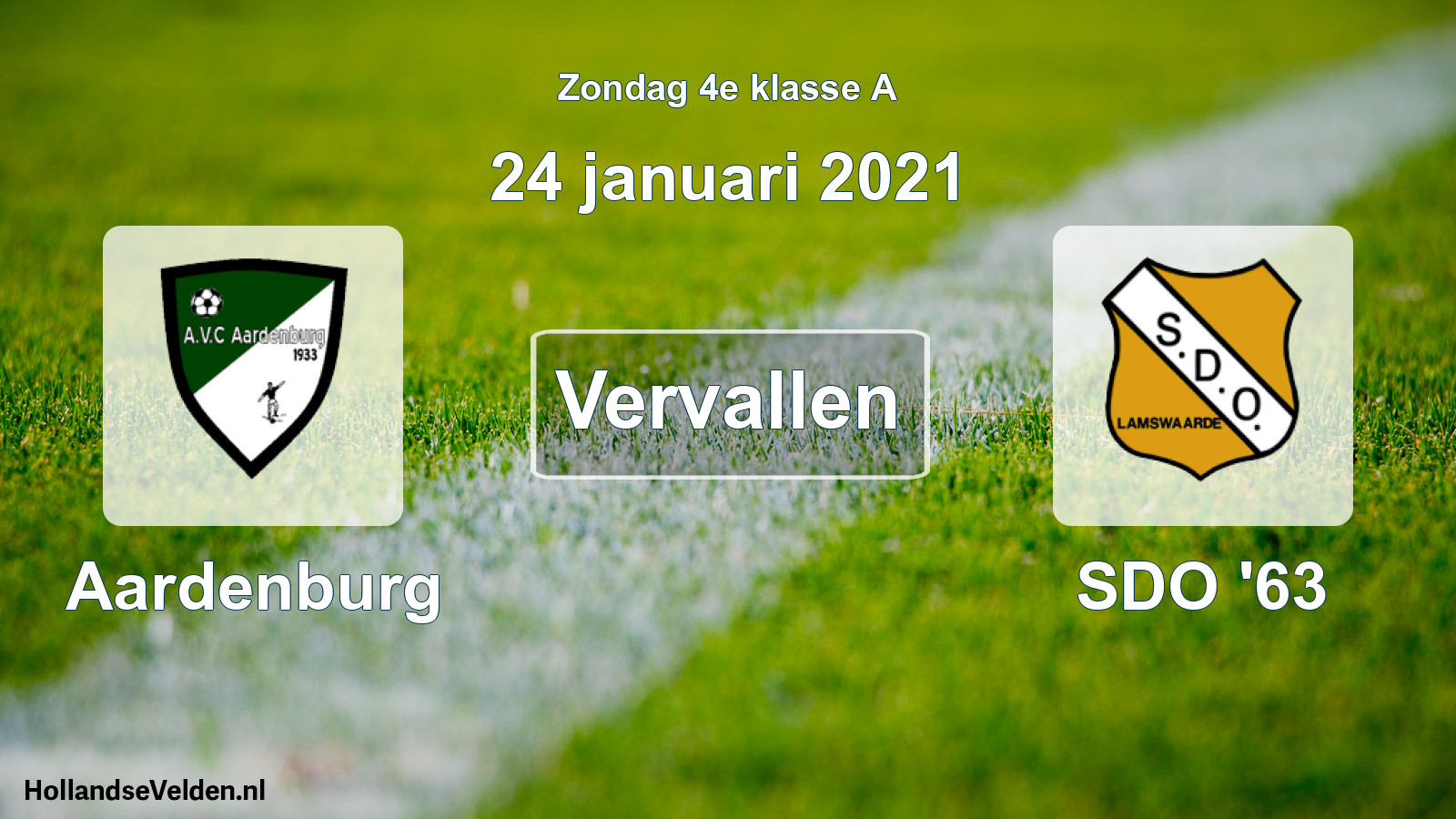 Scheduled Match: Aardenburg - SDO '63 (24 January 2021)