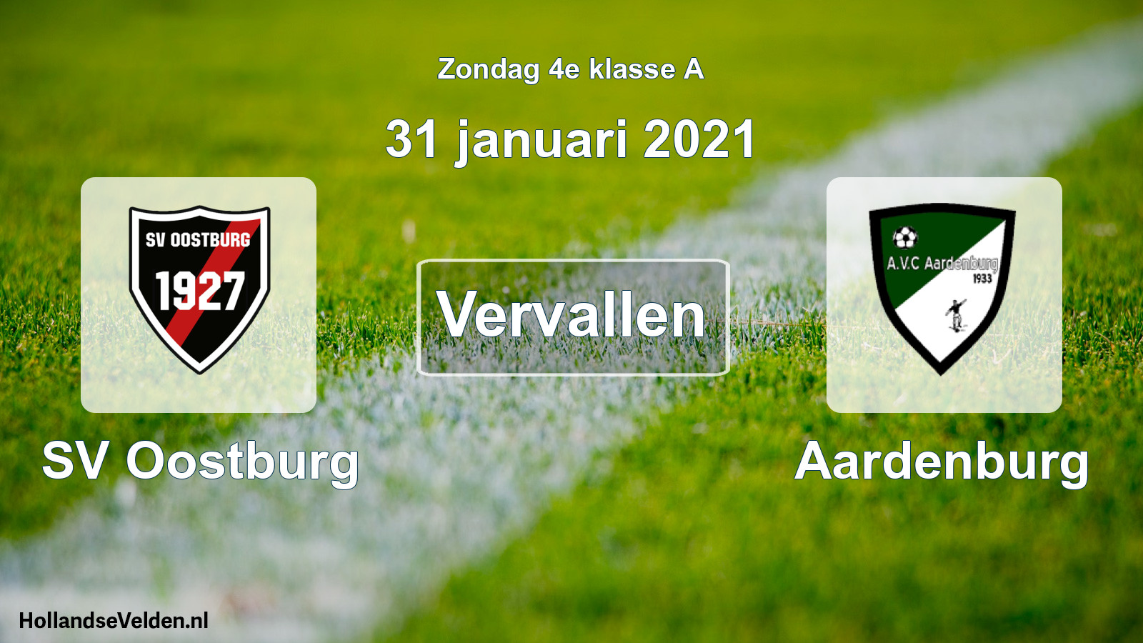 Scheduled Match: SV Oostburg - Aardenburg (31 January 2021)