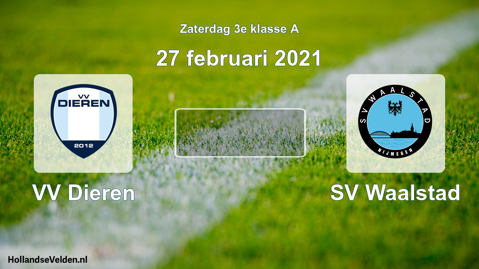Scheduled Match: VV Dieren - SV Waalstad (27 February 2021)
