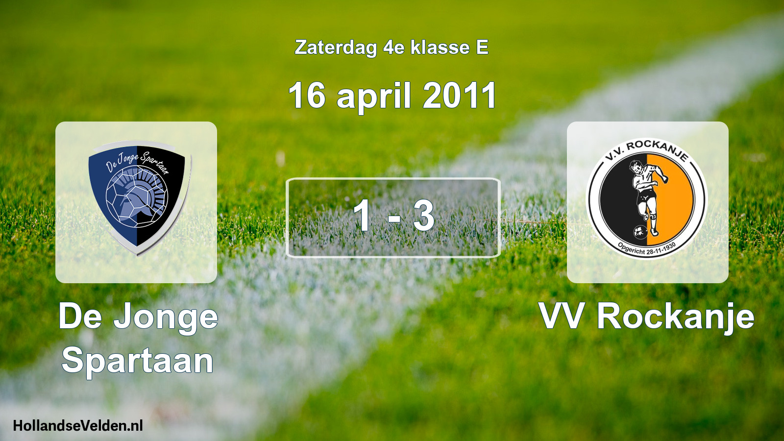 Total number of matches played: De Jonge Spartaan - VV Rockanje 1 - 3 (16 April 2011)