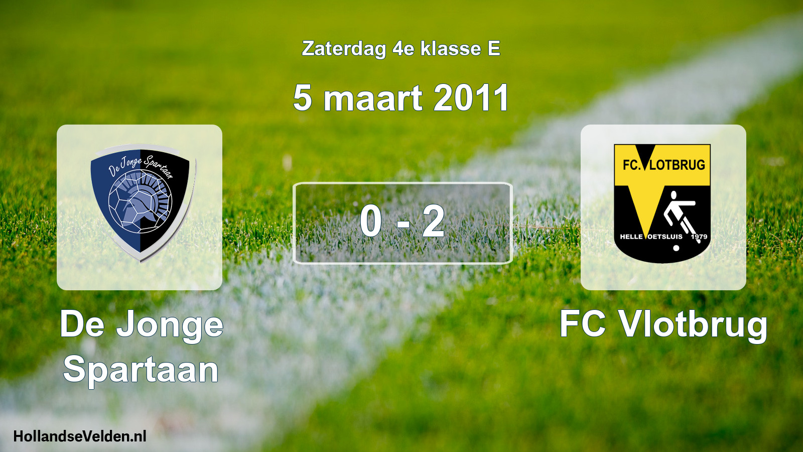 Total number of matches played: De Jonge Spartaan - FC Vlotbrug 0 - 2 (5 March 2011)