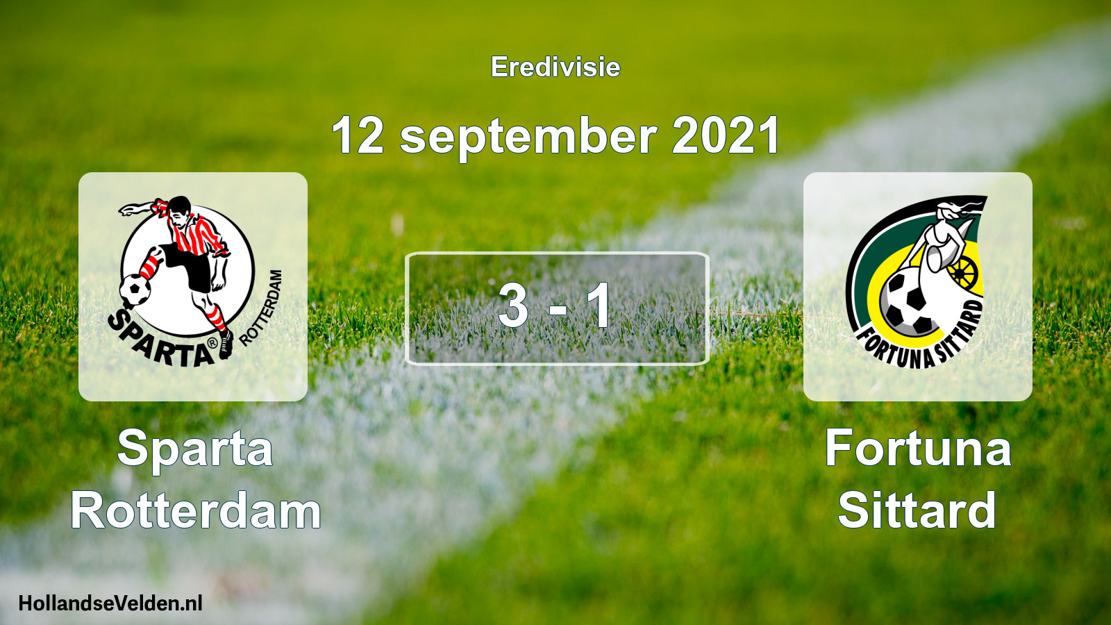 Total number of matches played: Sparta Rotterdam - Fortuna Sittard 3 - 1 (12 September 2021)