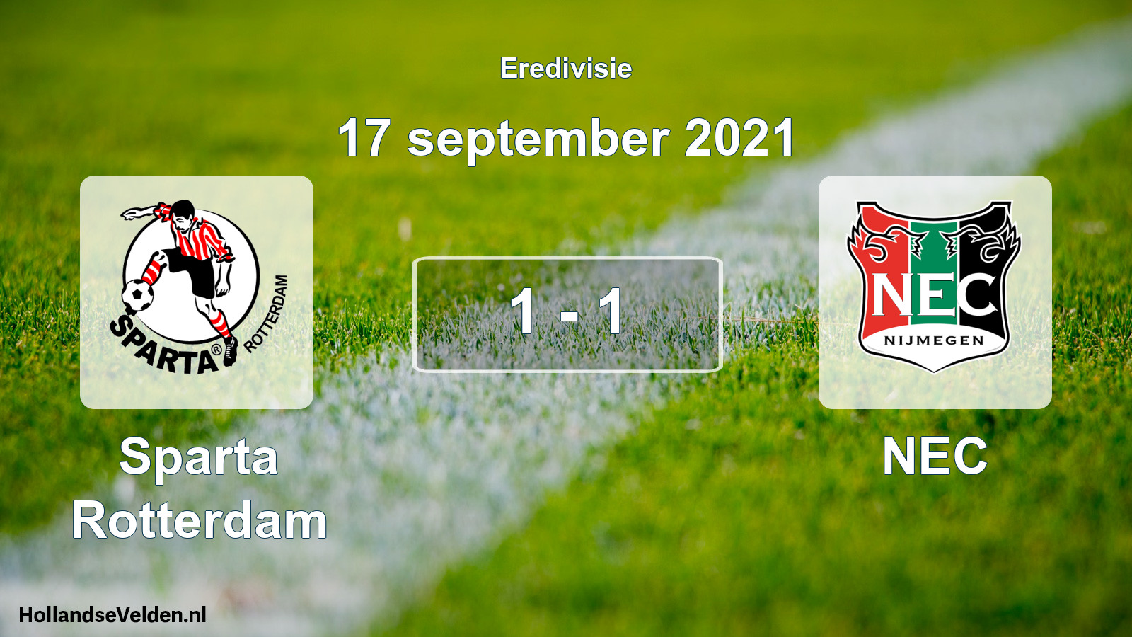 Total number of matches played: Sparta Rotterdam - NEC 1 - 1 (17 September 2021)