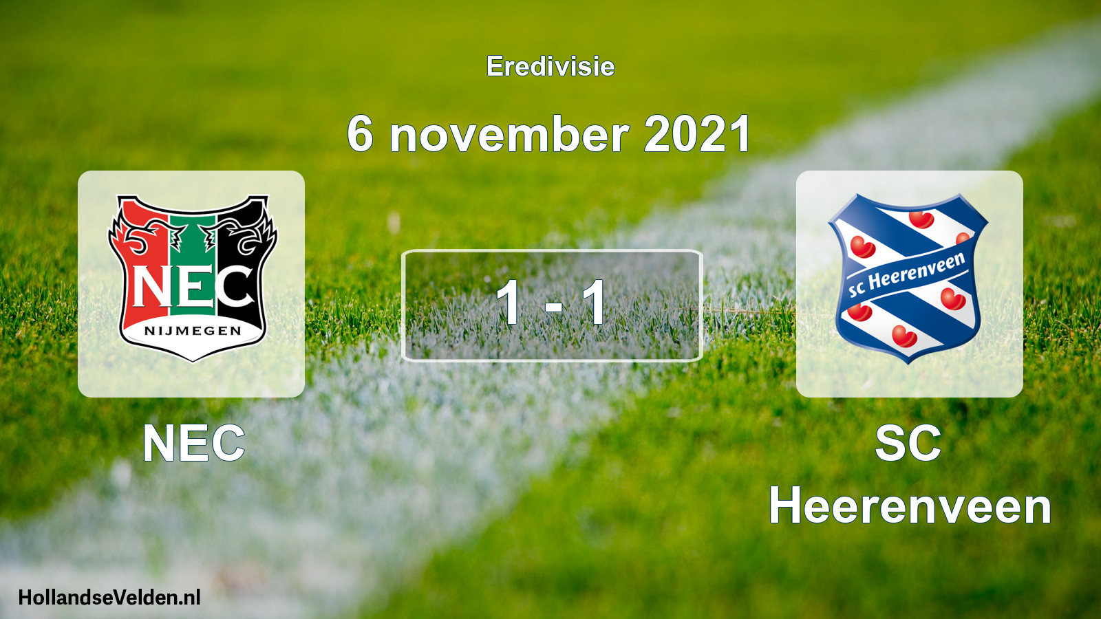 Total number of matches played: NEC - SC Heerenveen 1 - 1 (6 November 2021)
