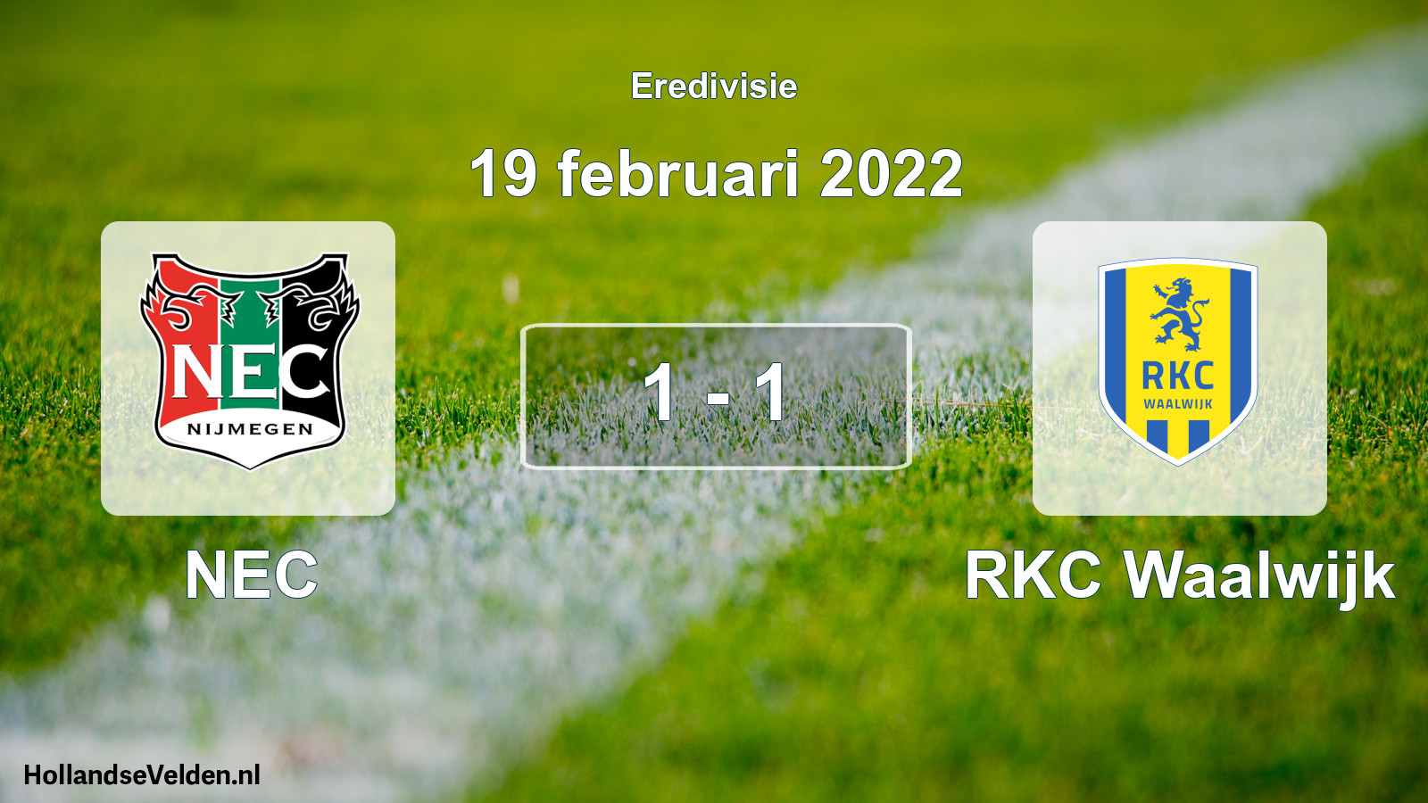 Total number of matches played: NEC - RKC Waalwijk 1 - 1 (19 February 2022)