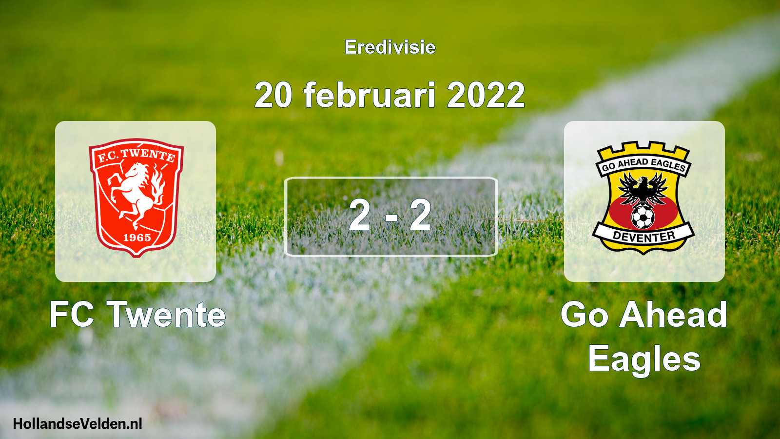 Total number of matches played: FC Twente - Go Ahead Eagles 2 - 2 (20 February 2022)