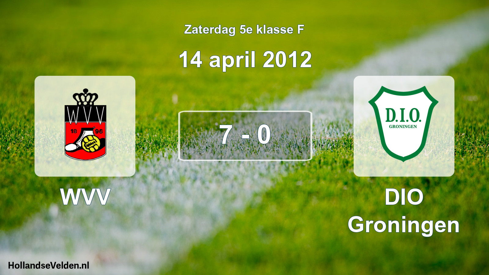 Total number of matches played: WVV - DIO Groningen 7 - 0 (14 April 2012)