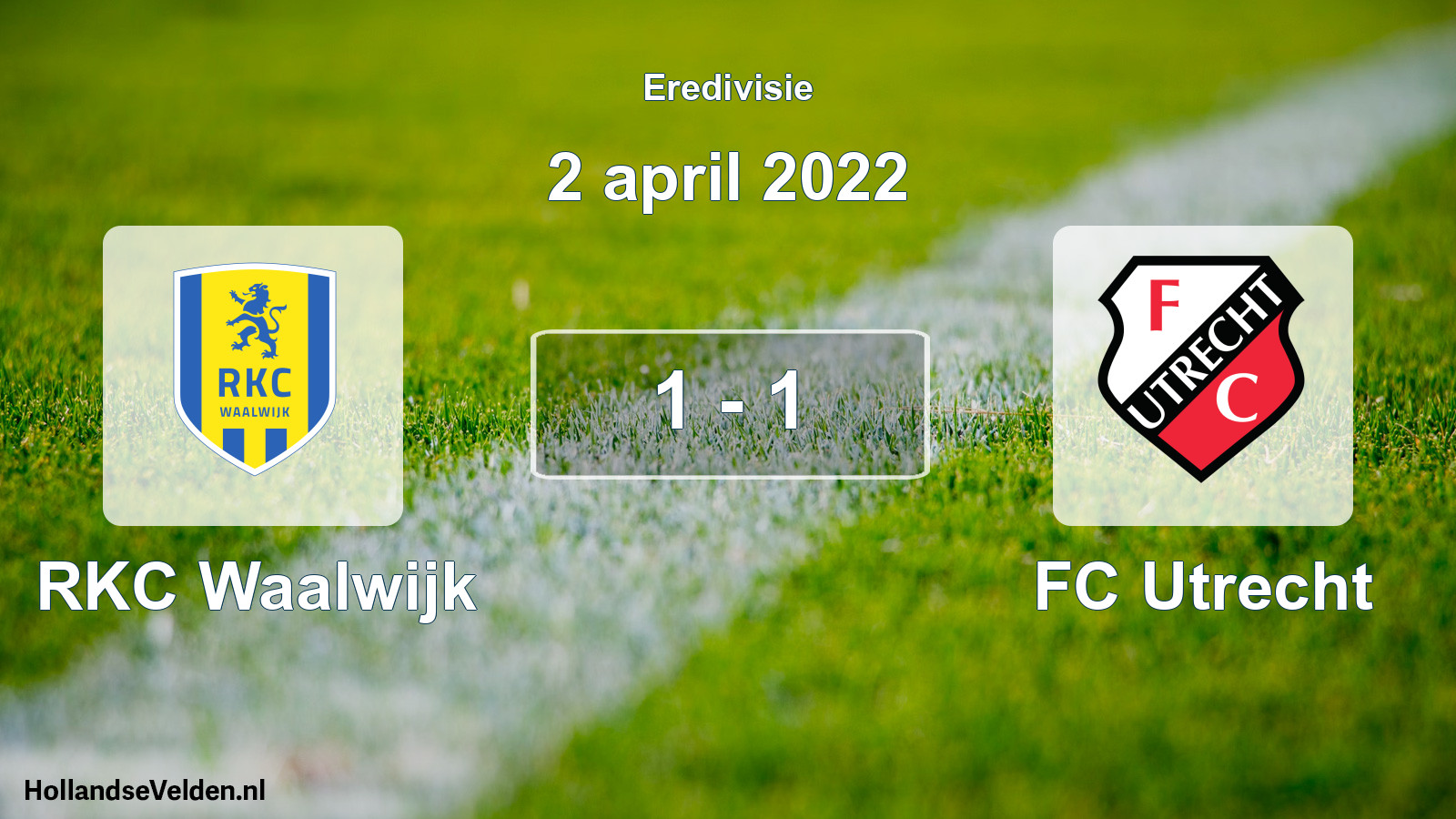 Total number of matches played: RKC Waalwijk - FC Utrecht 1 - 1 (2 April 2022)