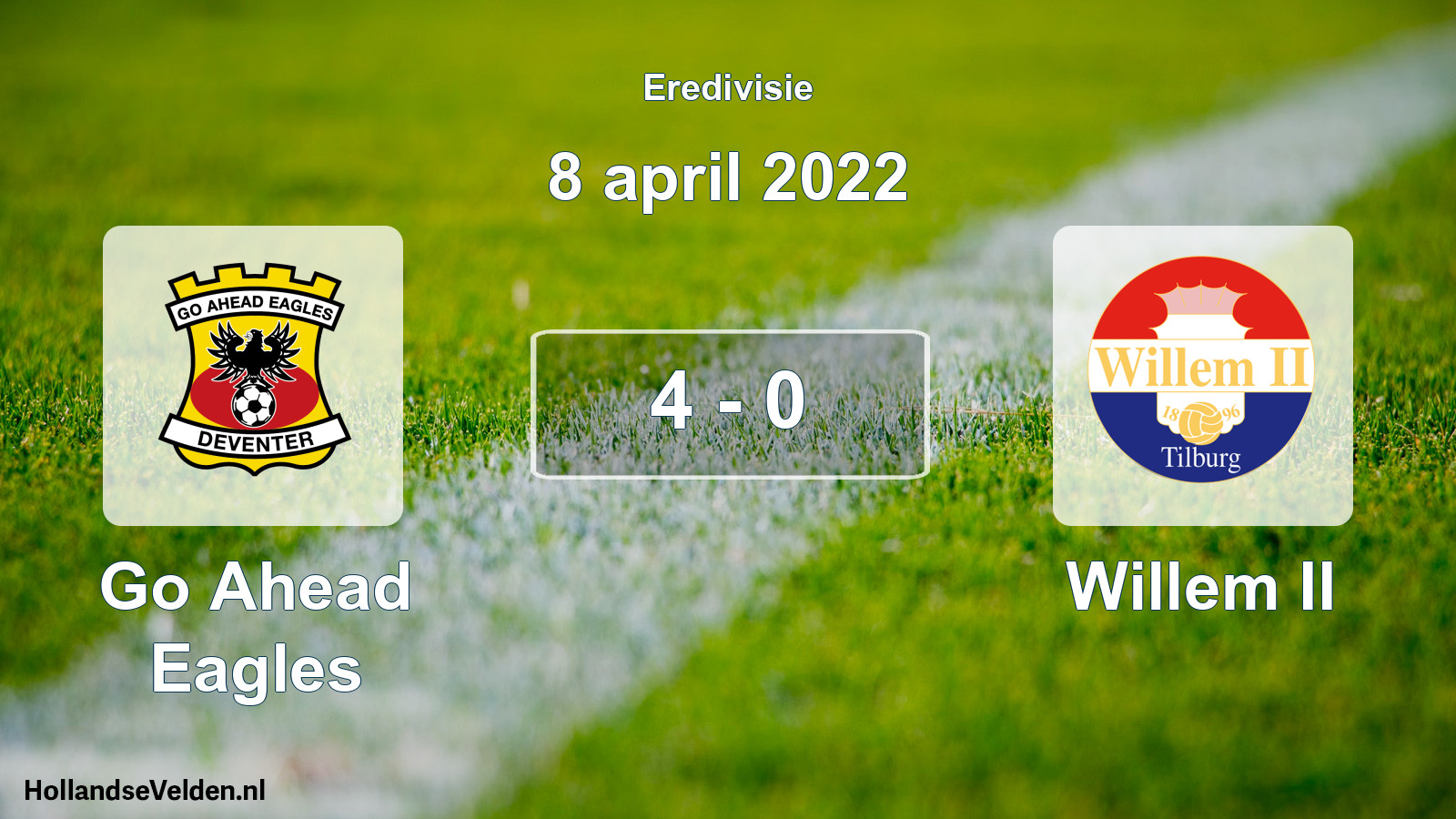 Total number of matches played: Go Ahead Eagles - Willem II 4 - 0 (8 April 2022)