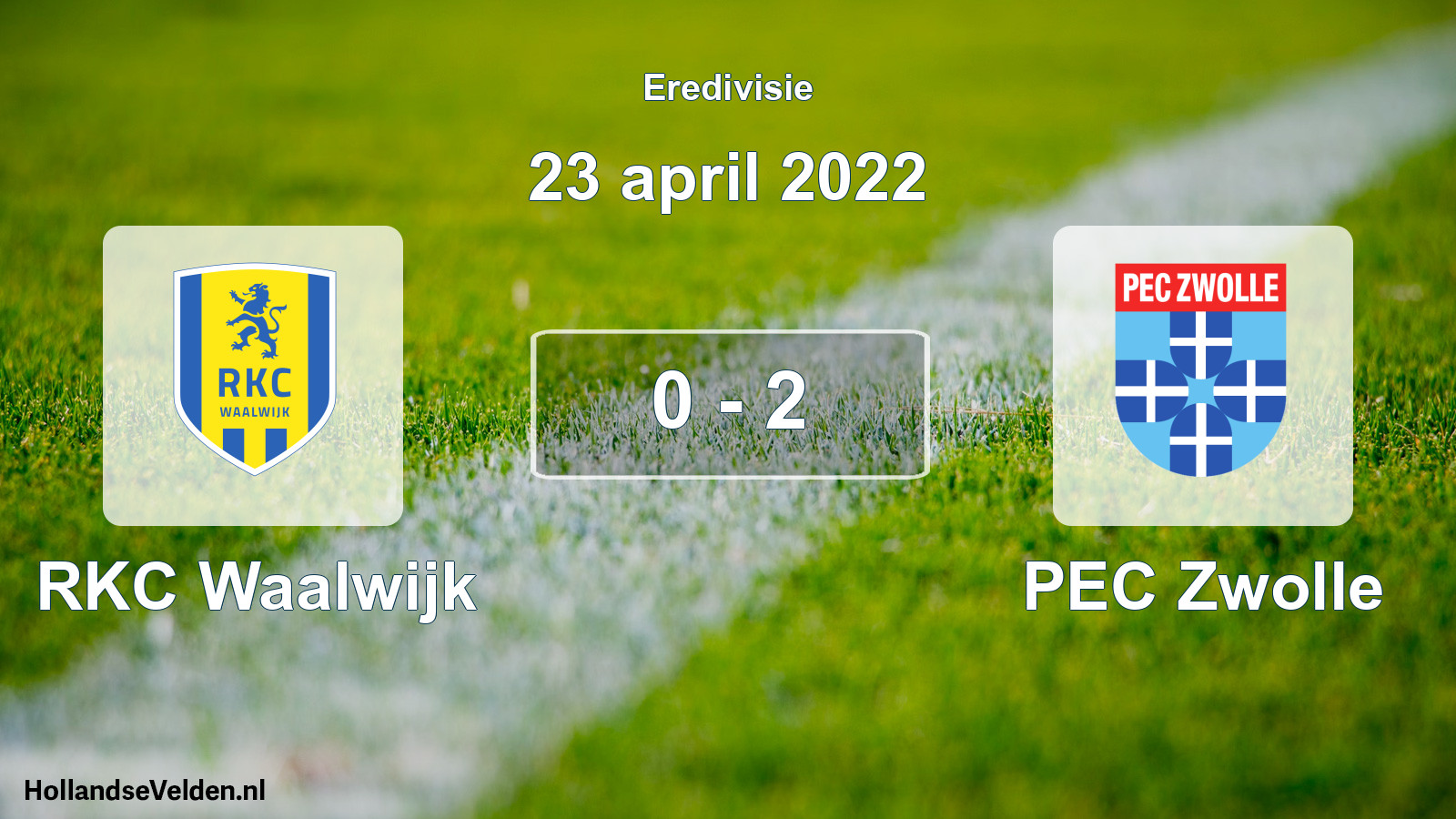 Total number of matches played: RKC Waalwijk - PEC Zwolle 0 - 2 (23 April 2022)