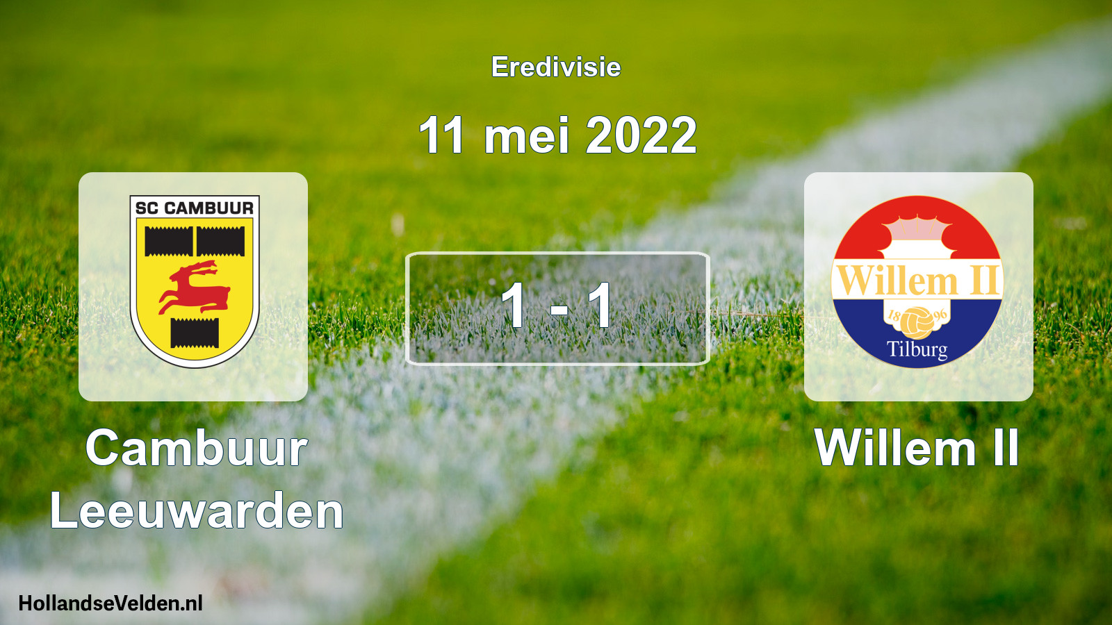 Total number of matches played: Cambuur Leeuwarden - Willem II 1 - 1 (11 May 2022)