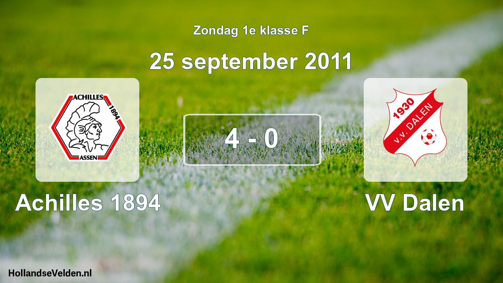 Total number of matches played: Achilles 1894 - VV Dalen 4 - 0 (25 September 2011)