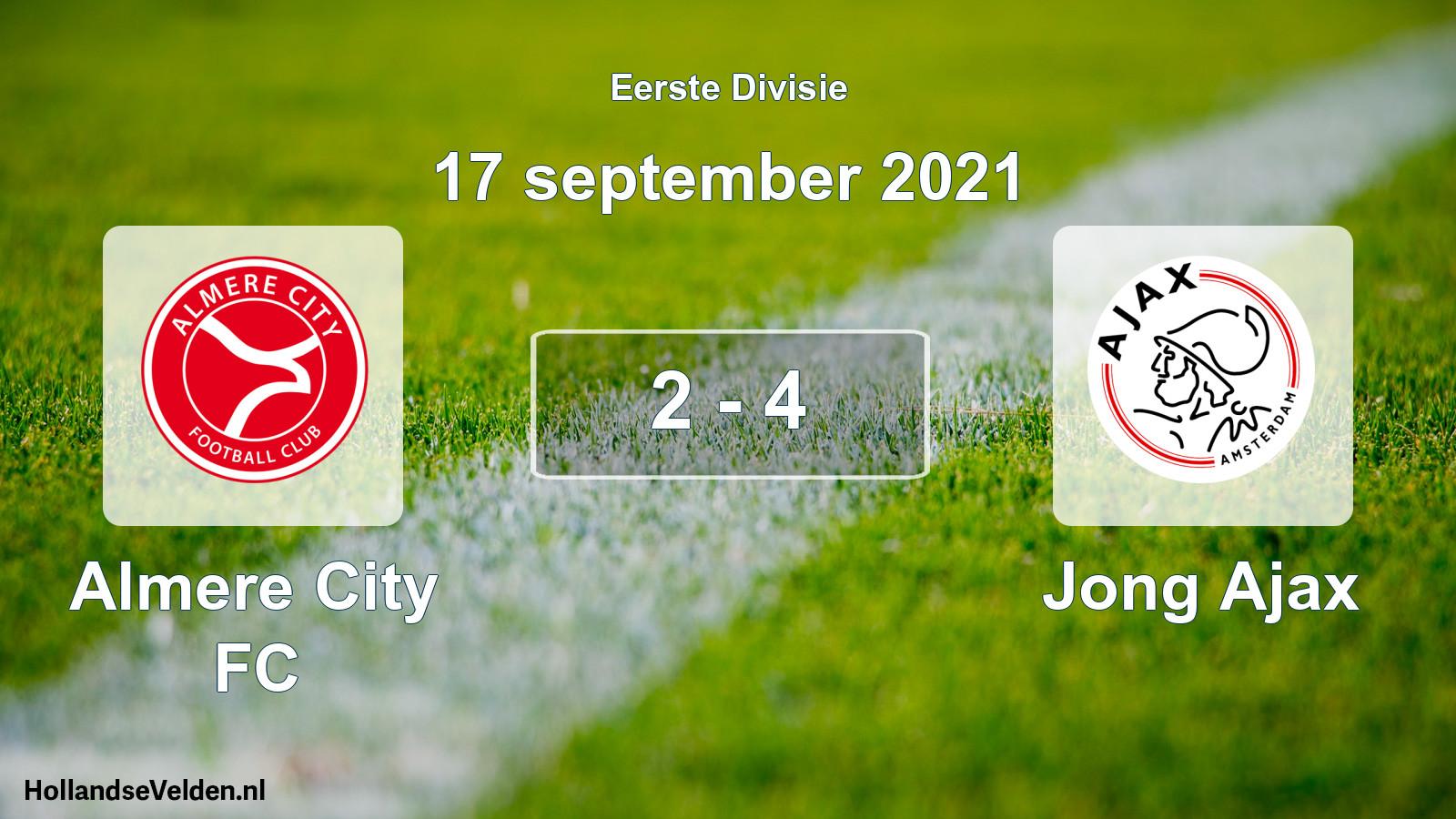 Total number of matches played: Almere City FC - Jong Ajax 2 - 4 (17 September 2021)