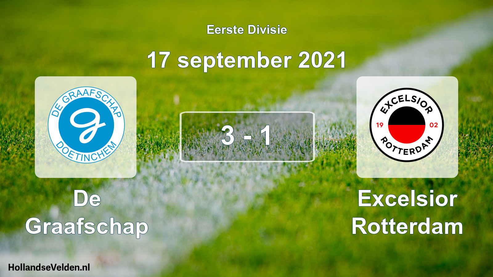 Total number of matches played: De Graafschap - Excelsior Rotterdam 3 - 1 (17 September 2021)