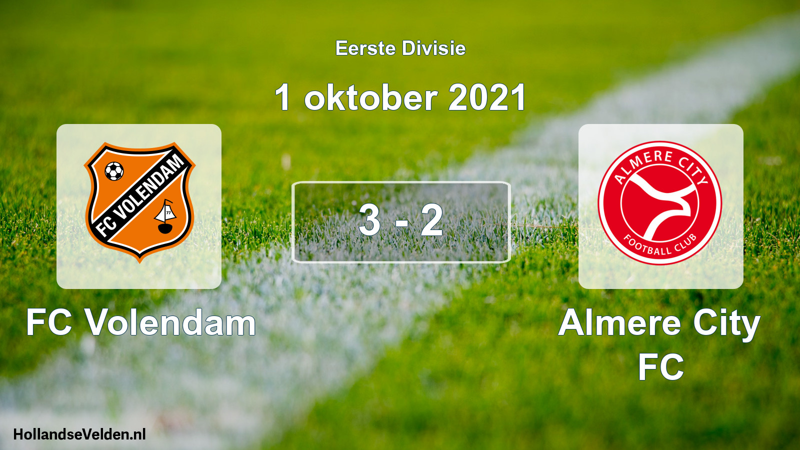 Total number of matches played: FC Volendam - Almere City FC 3 - 2 (1 October 2021)