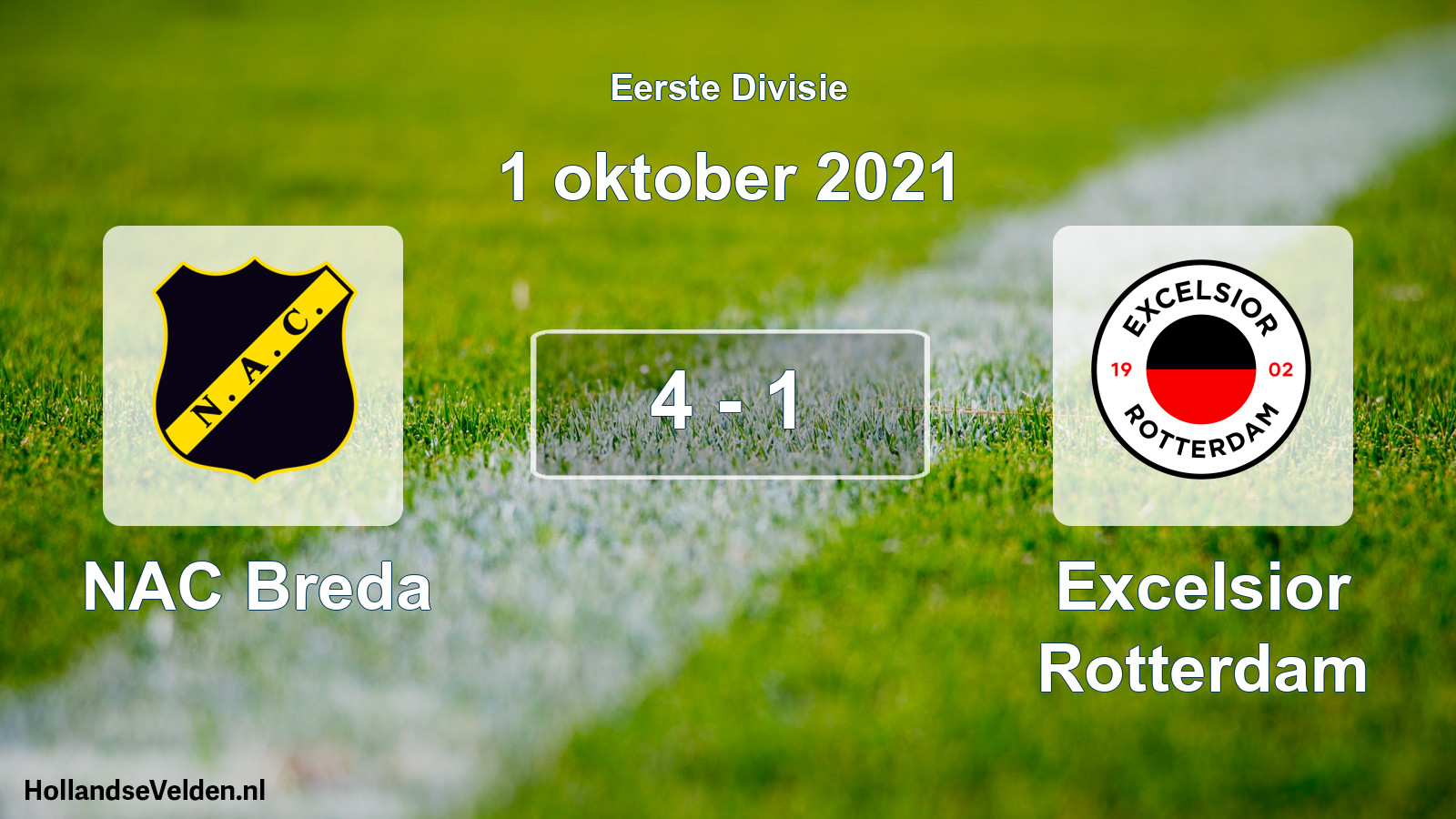 Total number of matches played: NAC Breda - Excelsior Rotterdam 4 - 1 (1 October 2021)