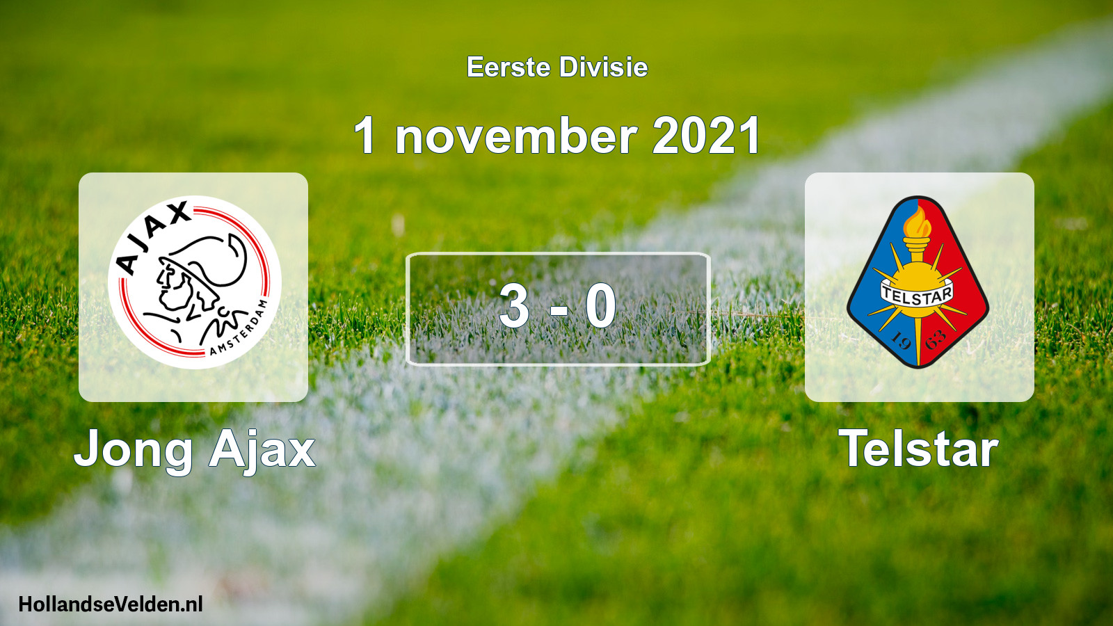Total number of matches played: Jong Ajax - Telstar 3 - 0 (1 November 2021)