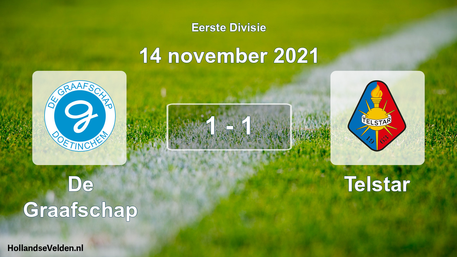 Total number of matches played: De Graafschap - Telstar 1 - 1 (14 November 2021)