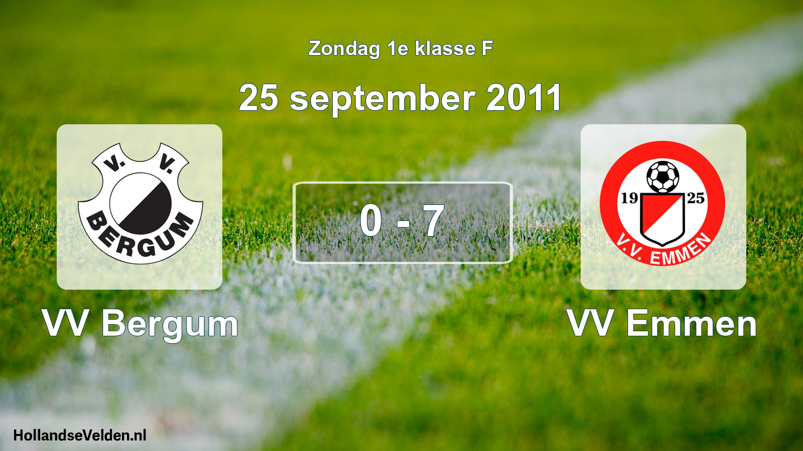 Total number of matches played: VV Bergum - VV Emmen 0 - 7 (25 September 2011)