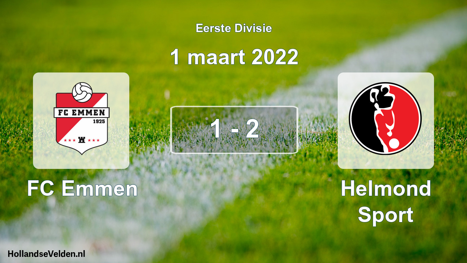 Total number of matches played: FC Emmen - Helmond Sport 1 - 2 (1 March 2022)