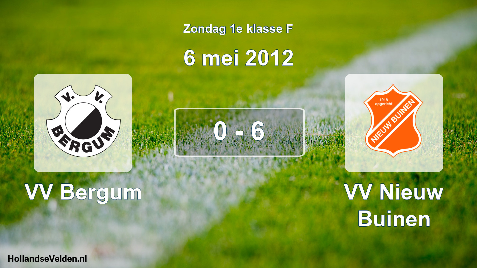 Total number of matches played: VV Bergum - VV Nieuw Buinen 0 - 6 (6 May 2012)