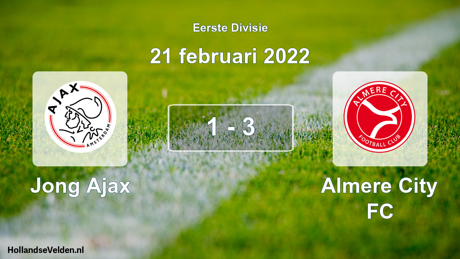 Total number of matches played: Jong Ajax - Almere City FC 1 - 3 (21 February 2022)