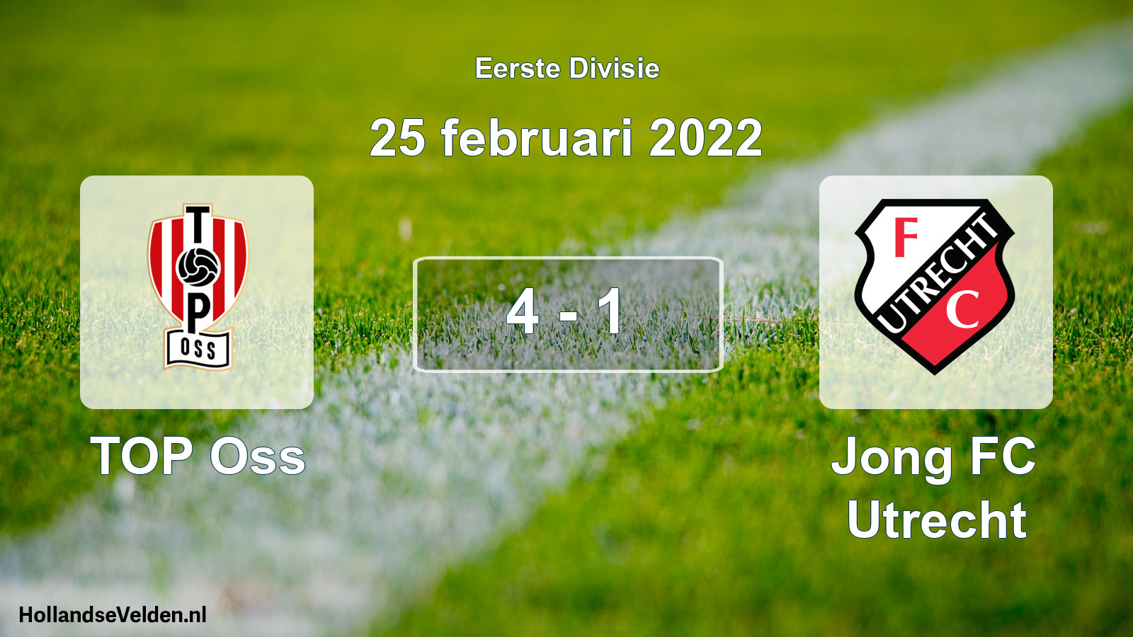 Total number of matches played: TOP Oss - Jong FC Utrecht 4 - 1 (25 February 2022)