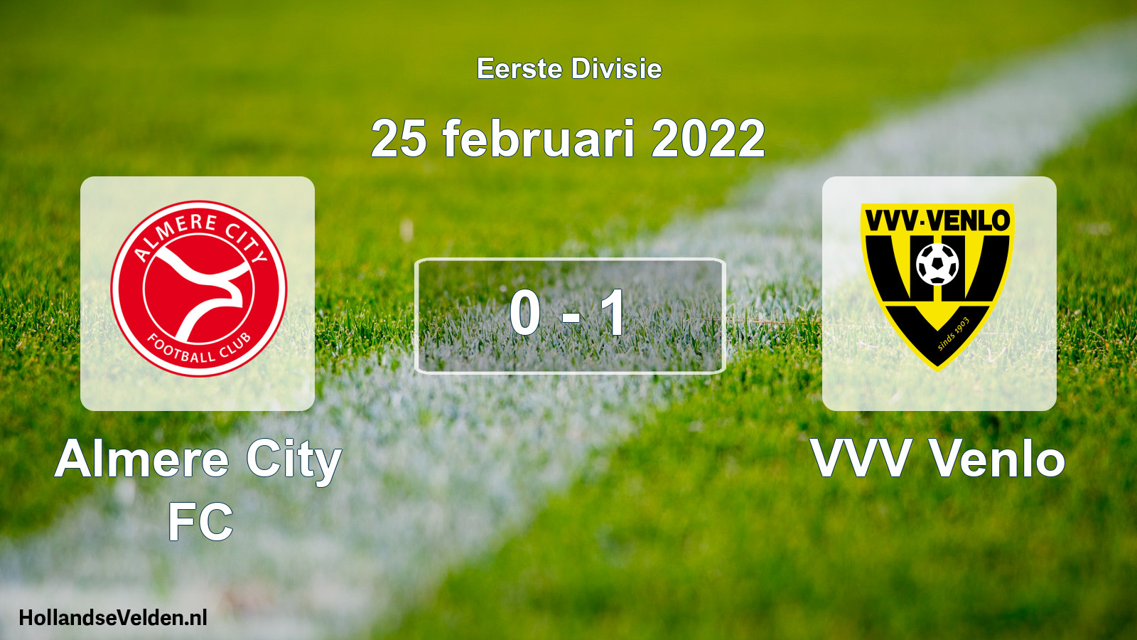 Total number of matches played: Almere City FC - VVV Venlo 0 - 1 (25 February 2022)