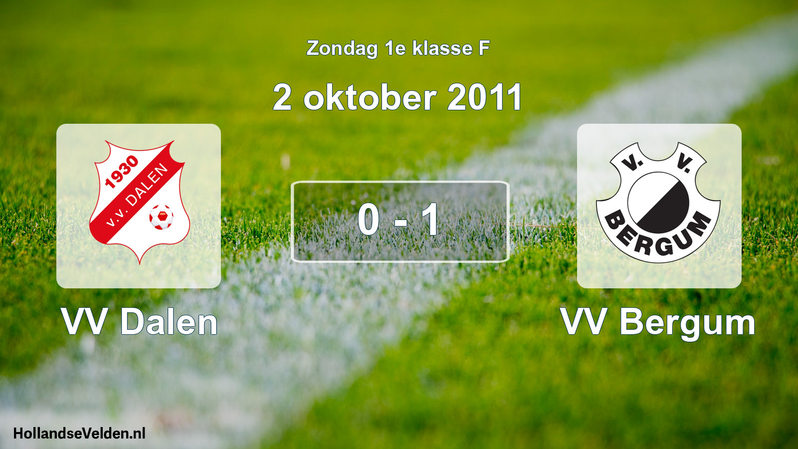 Total number of matches played: VV Dalen - VV Bergum 0 - 1 (2 October 2011)