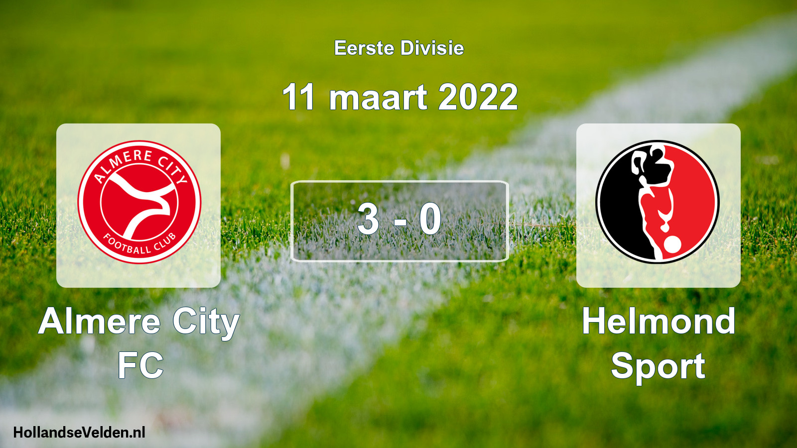 Total number of matches played: Almere City FC - Helmond Sport 3 - 0 (11 March 2022)