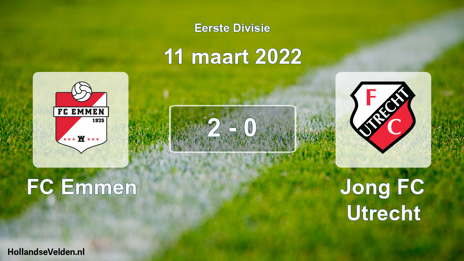 Total number of matches played: FC Emmen - Jong FC Utrecht 2 - 0 (11 March 2022)