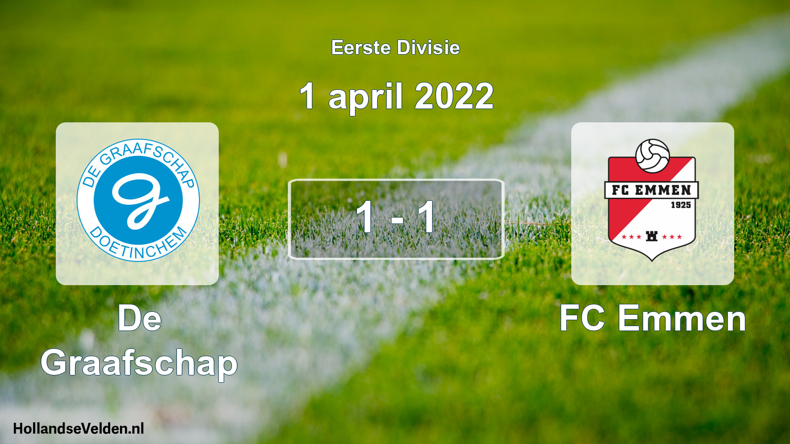 Total number of matches played: De Graafschap - FC Emmen 1 - 1 (1 April 2022)