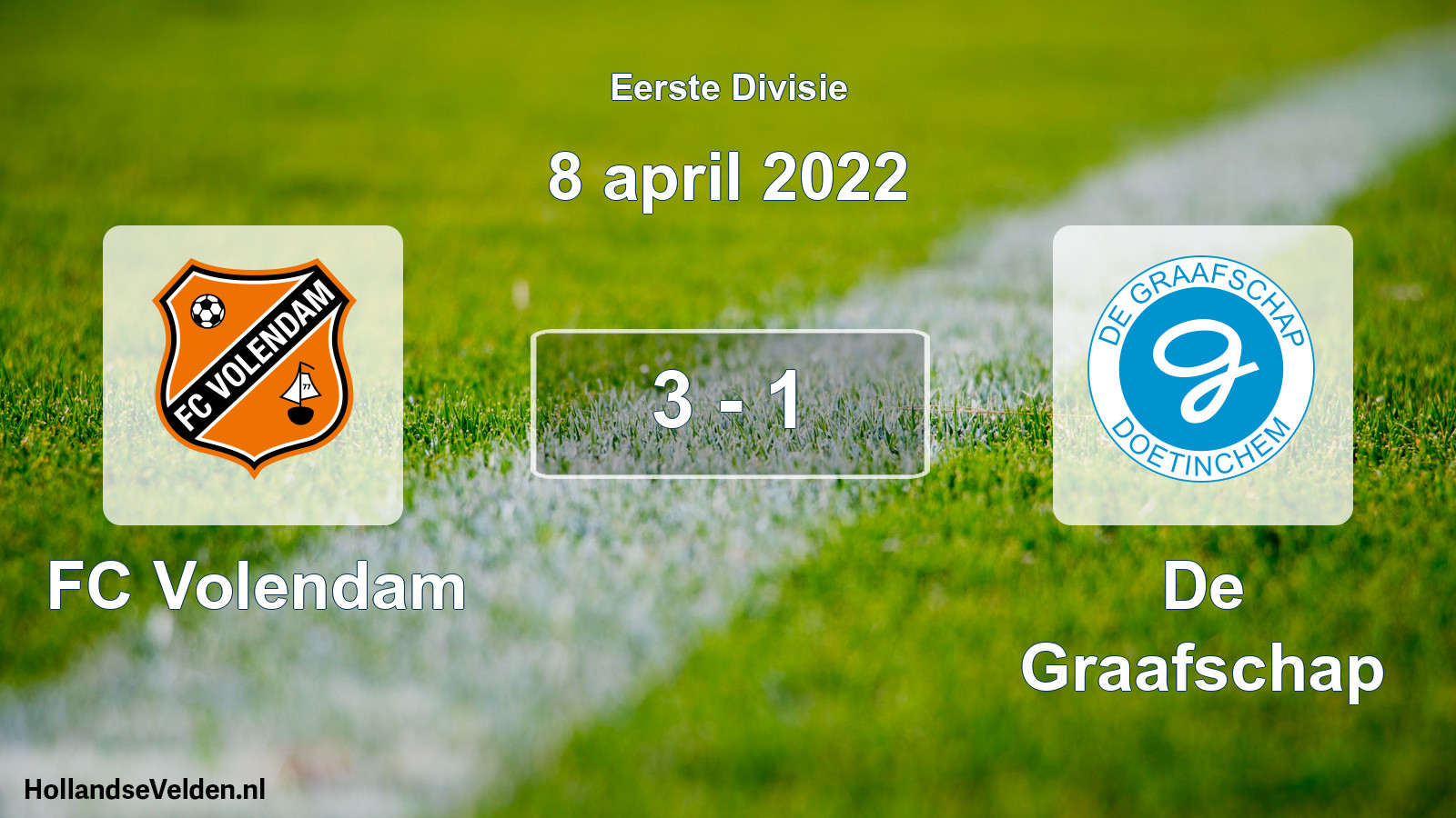 Total number of matches played: FC Volendam - De Graafschap 3 - 1 (8 April 2022)