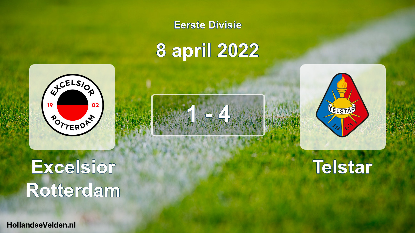 Total number of matches played: Excelsior Rotterdam - Telstar 1 - 4 (8 April 2022)