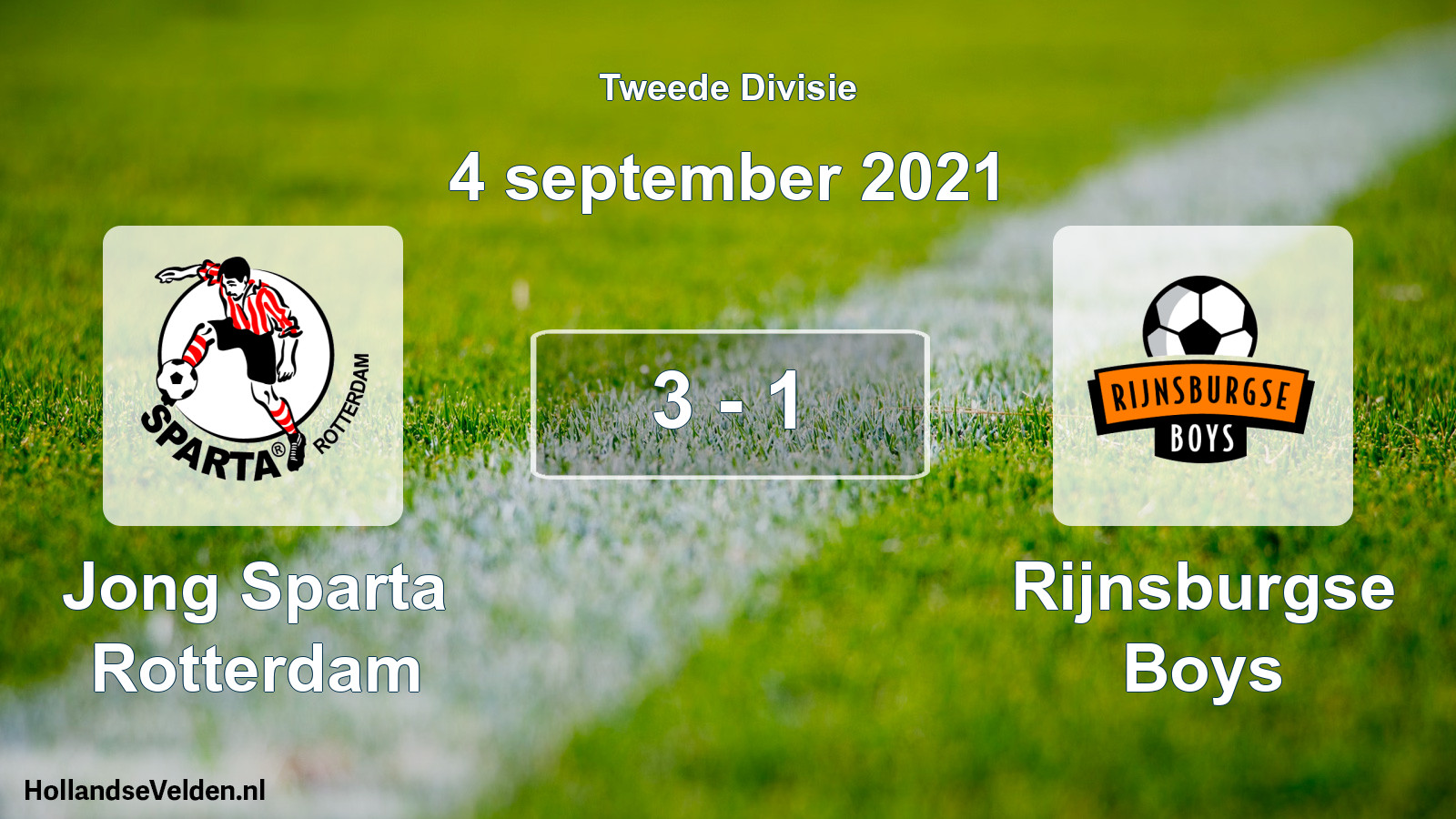 Total number of matches played: Jong Sparta Rotterdam - Rijnsburgse Boys 3 - 1 (4 September 2021)