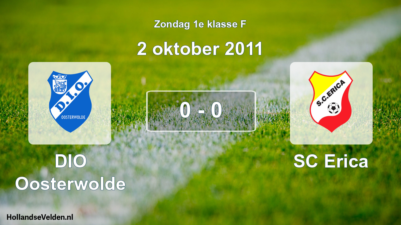 Total number of matches played: DIO Oosterwolde - SC Erica 0 - 0 (2 October 2011)