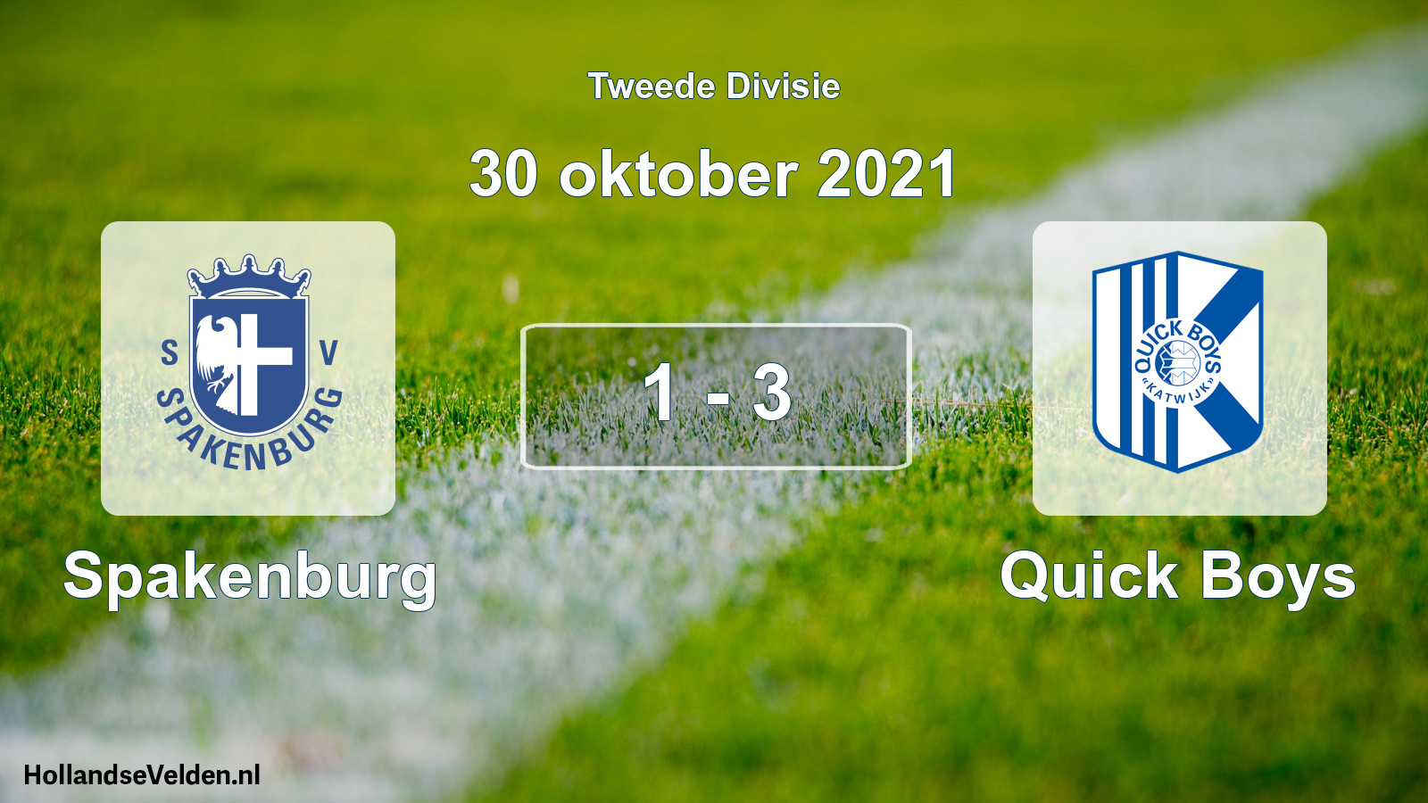 Total number of matches played: Spakenburg - Quick Boys 1 - 3 (30 October 2021)