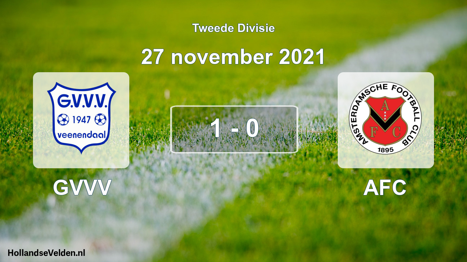 Total number of matches played: GVVV - AFC 1 - 0 (27 November 2021)