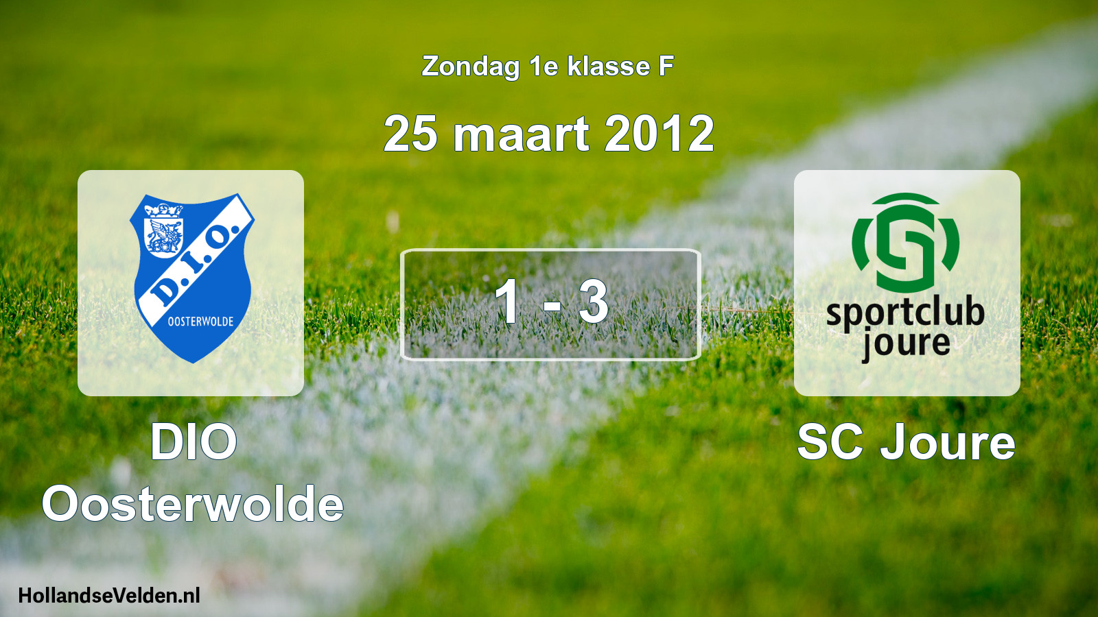Total number of matches played: DIO Oosterwolde - SC Joure 1 - 3 (25 March 2012)