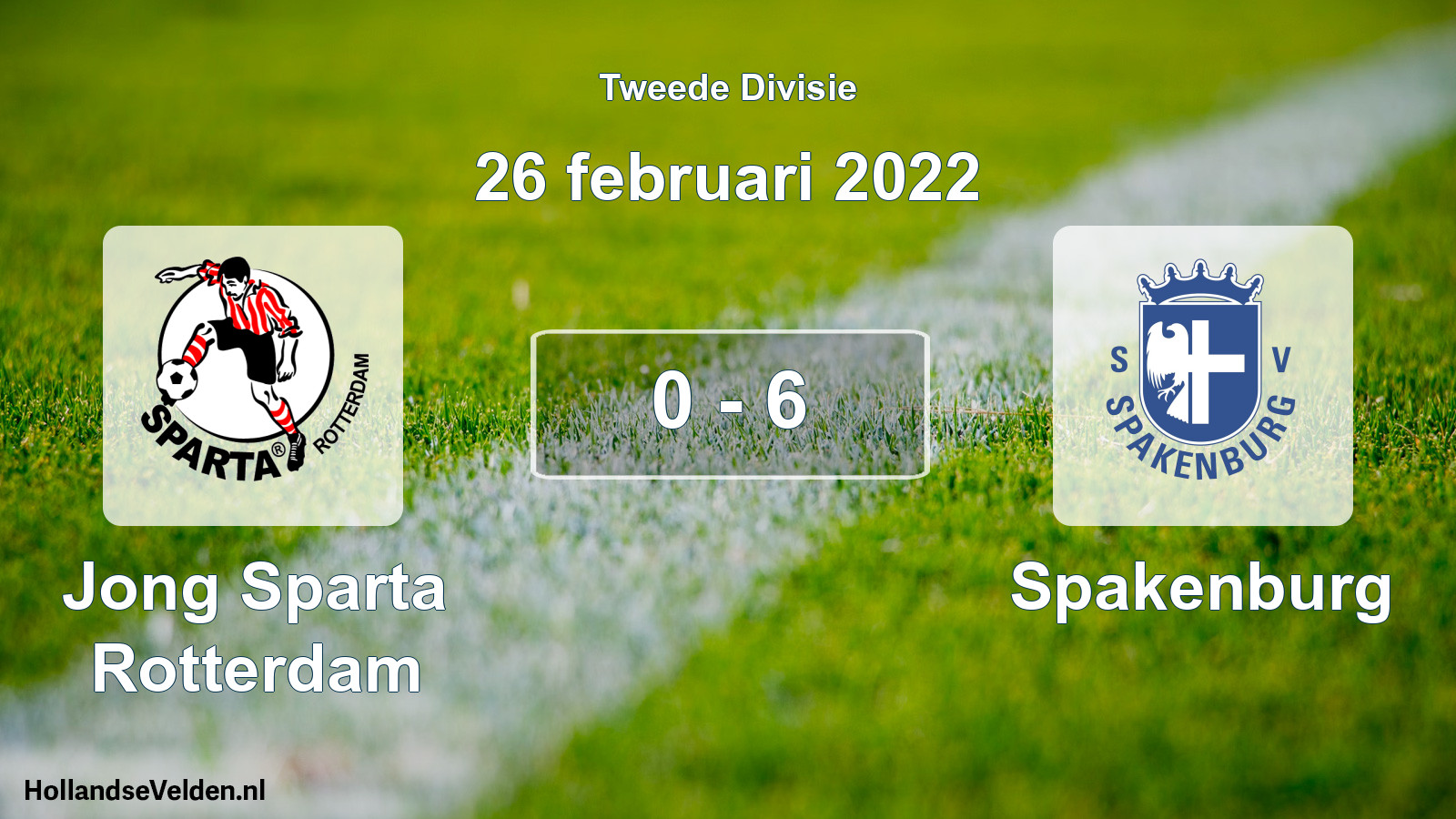 Total number of matches played: Jong Sparta Rotterdam - Spakenburg 0 - 6 (26 February 2022)