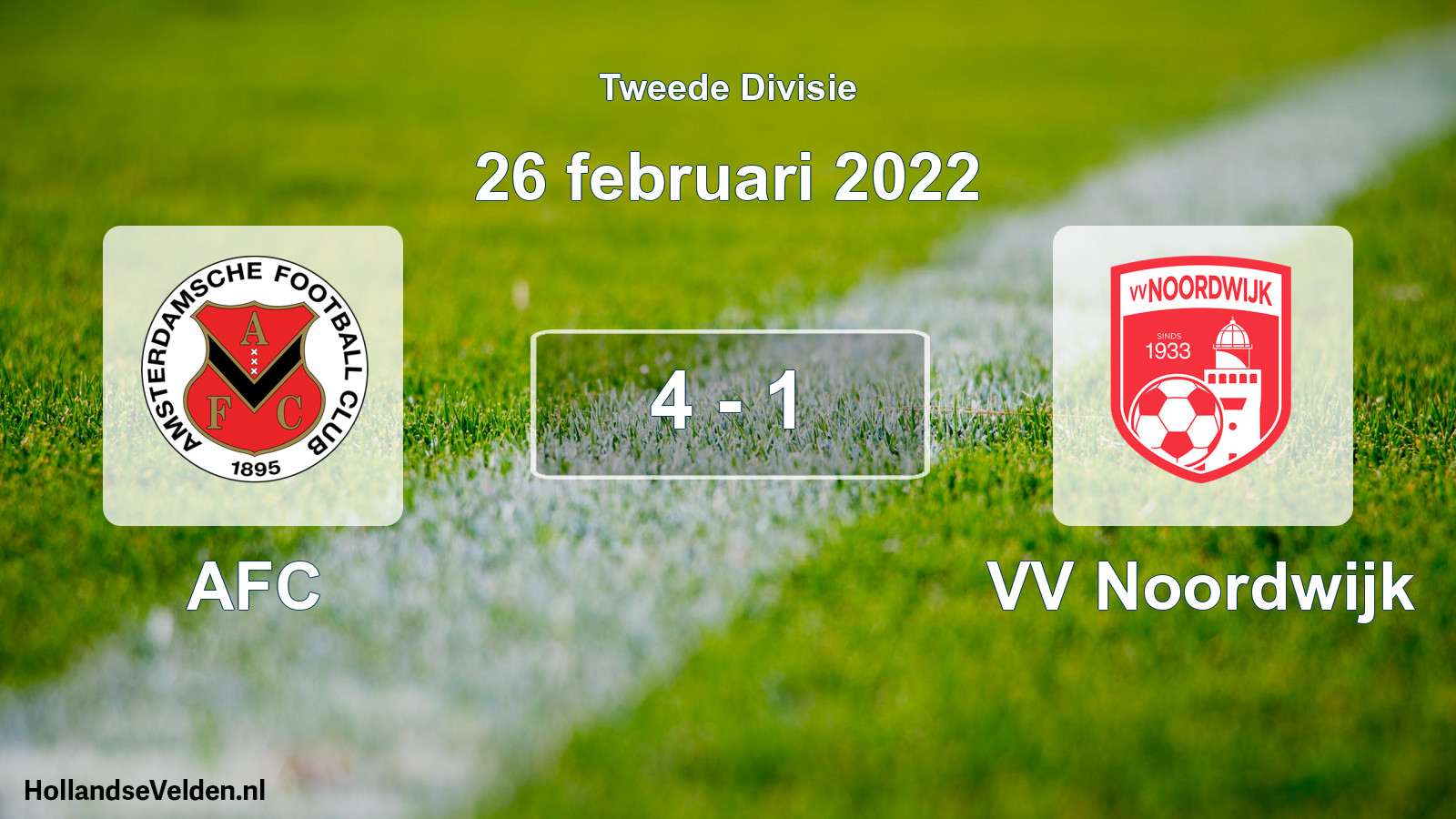 Total number of matches played: AFC - VV Noordwijk 4 - 1 (26 February 2022)