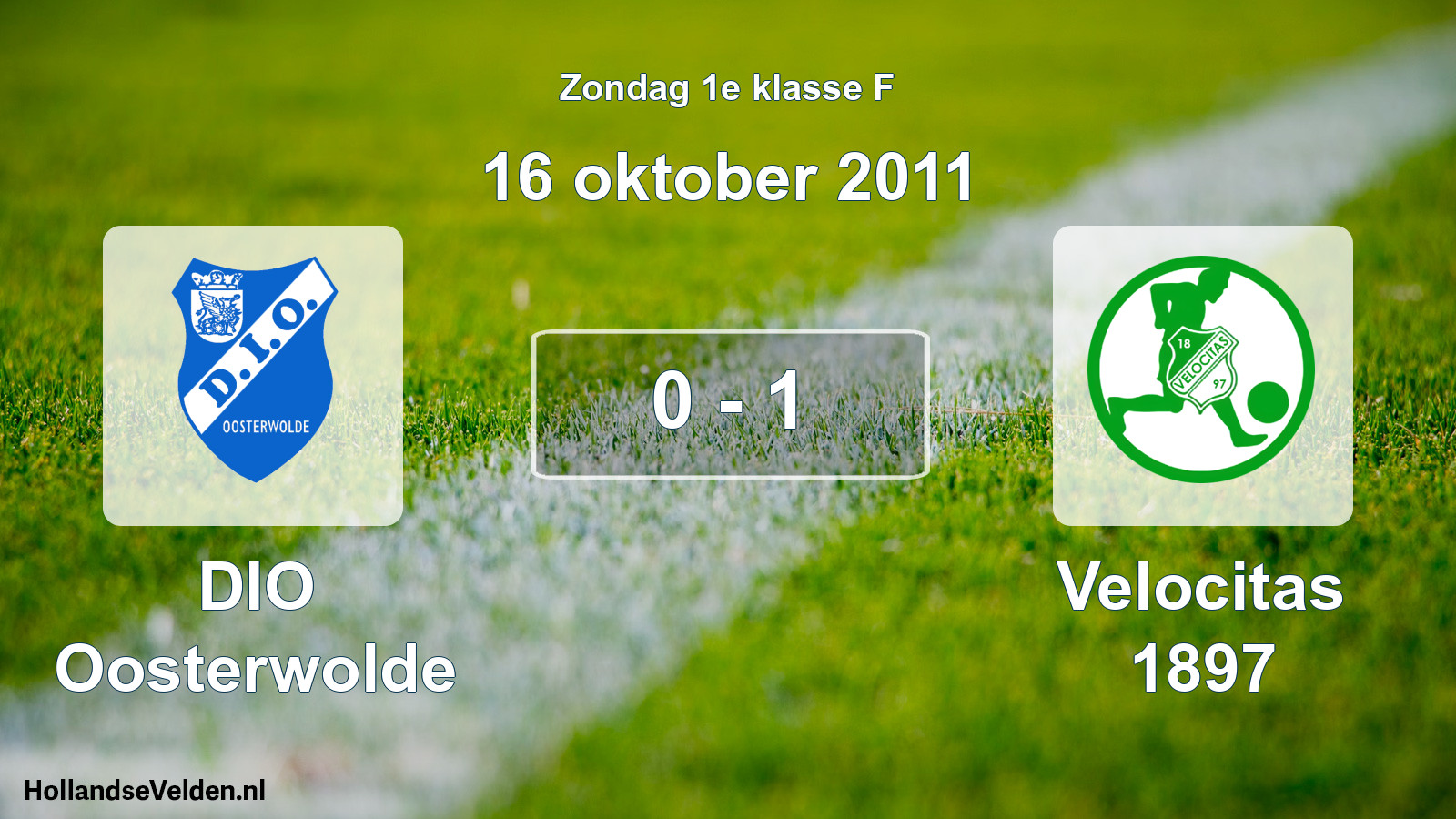 Total number of matches played: DIO Oosterwolde - Velocitas 1897 0 - 1 (16 October 2011)