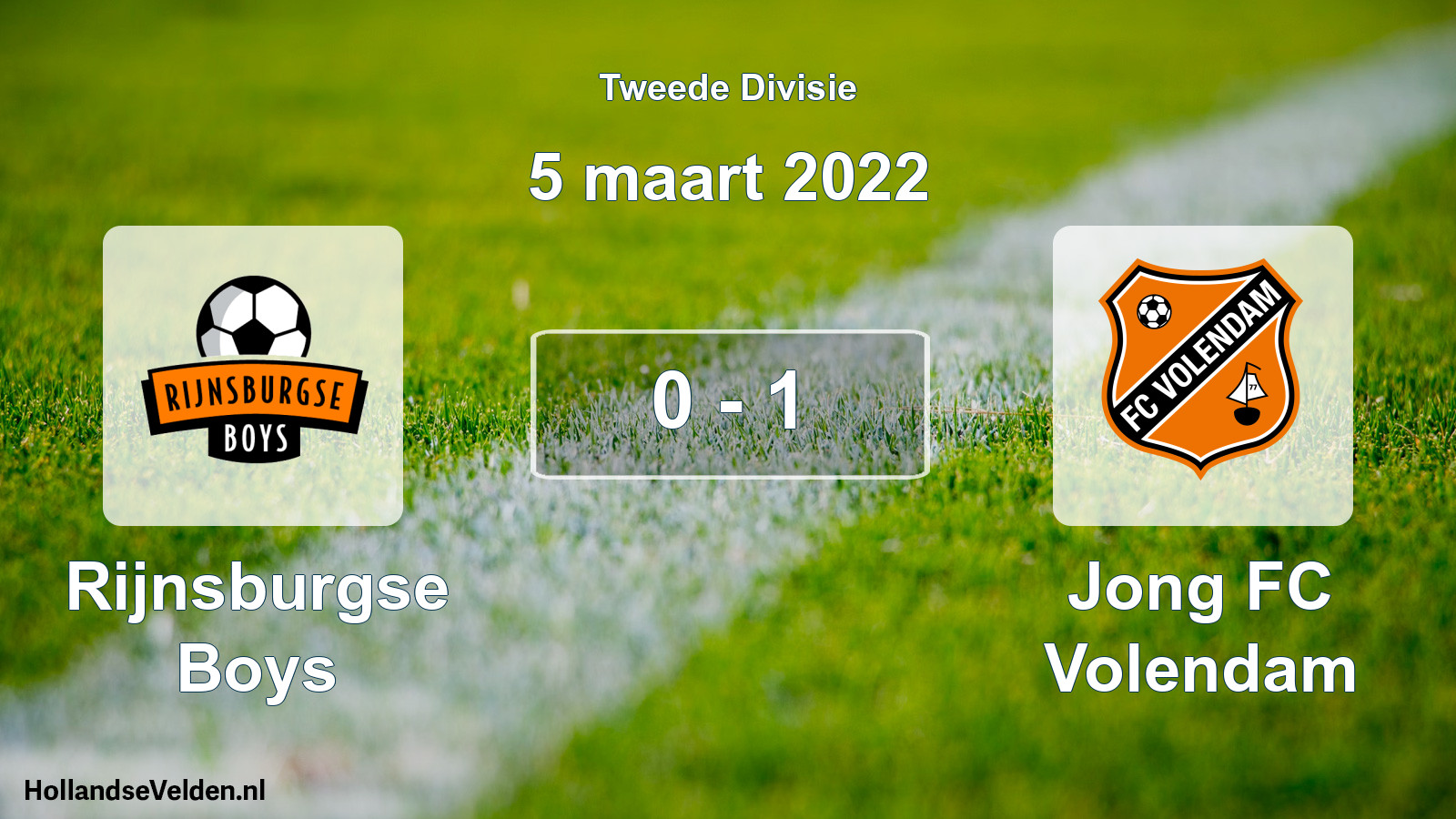 Total number of matches played: Rijnsburgse Boys - Jong FC Volendam 0 - 1 (5 March 2022)