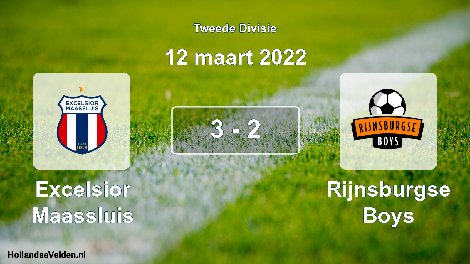 Total number of matches played: Excelsior Maassluis - Rijnsburgse Boys 3 - 2 (12 March 2022)